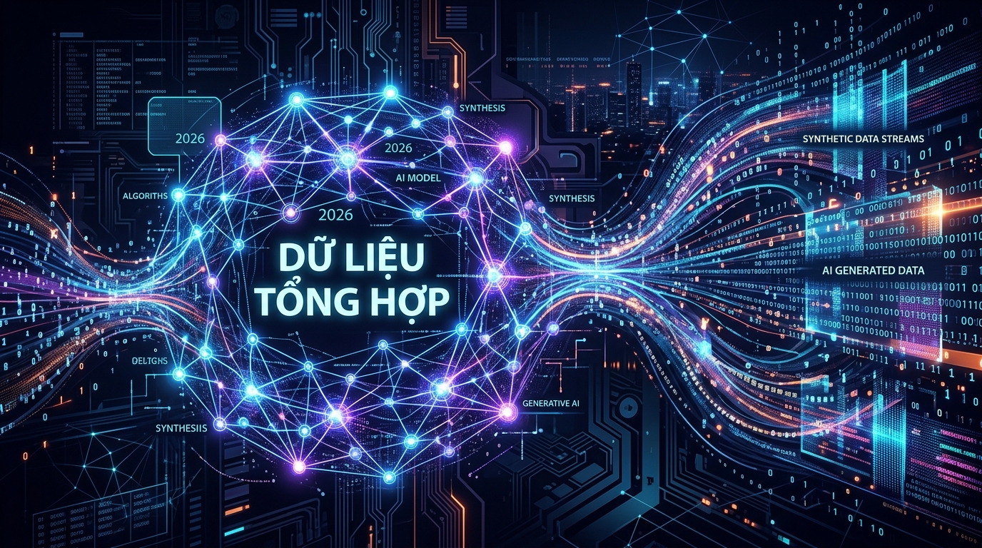 Kỷ Nguyên Synthetic Data 2026: Giải Bài Toán Cạn Kiệt Dữ Liệu Nhân Tạo &amp; Cách Doanh Nghiệp Tự Tạo Tập Dữ Liệu Chuẩn Để Huấn Luyện AI Chuyên Sâu